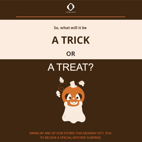 Halloween Trick Or Treat Marketing Sale